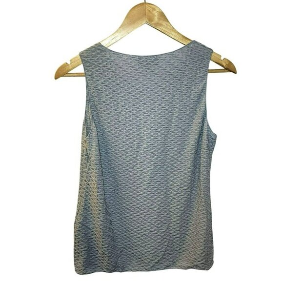 Emporio Armani US10 EU 46 Viscose Blue/Gray Textured Tank with Mild Shimmer - Picture 3 of 4